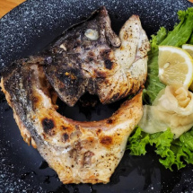 Charcoal grilled Salmon head and collar - RM 28